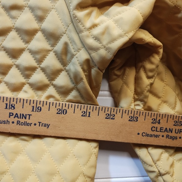 Nordic Lights Yellow Quilted Barn Jacket Lined Peter Pan Collar Women's Large - Picture 7 of 8